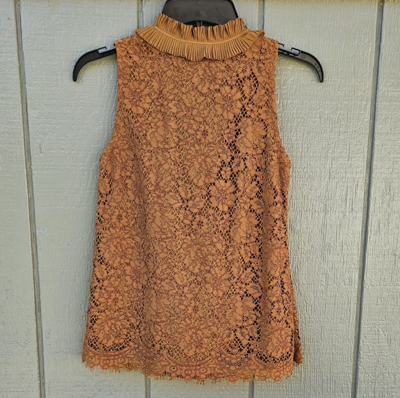 J. CREW Ruffle Neck Lace Sleeveless Top - Picture 5 of 6